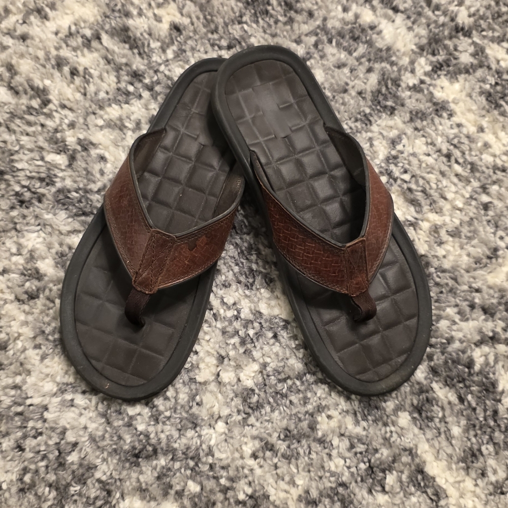 Kenneth Cole New York Men's Leather Izzo Flip Flops Sandals US 12